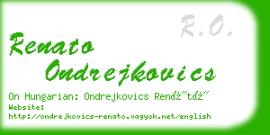 renato ondrejkovics business card